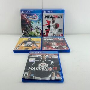 PS4 Video Game Lot 5 Dragon Quest XI NBA 2K18 2K16 Madden 19 18 Bundle